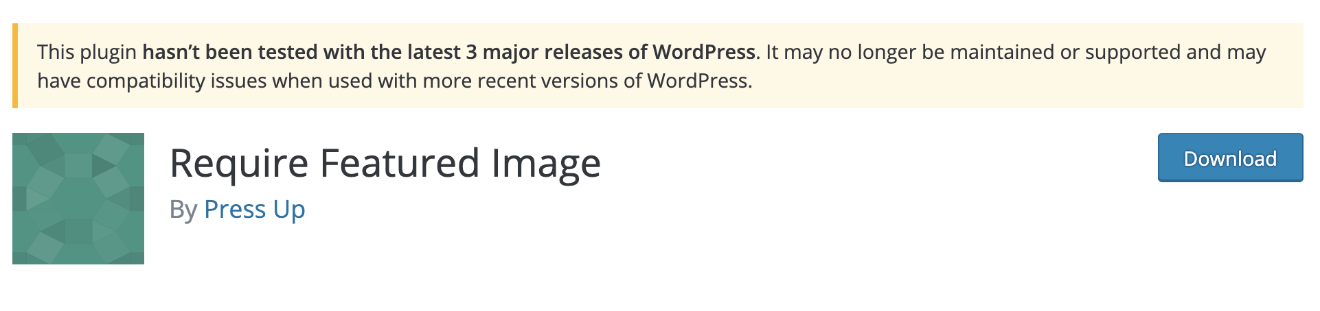 WordPressのアイキャッチ画像のプラグイン：Require Featured Image